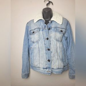Pacsun Sherpa Lined Denim Jacket Size Small